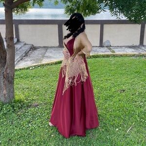 Beautiful burgundy formal dress.